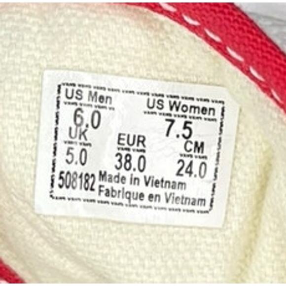 Vans Old Skool Checkerboard Sneakers Red Off-White M6 W7.5 - Picture 6 of 6